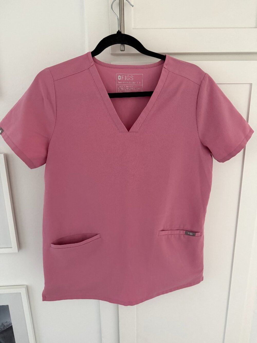 FIGS S Chalk Pink Casma - Three-Pocket Scrub Top Limited Edition